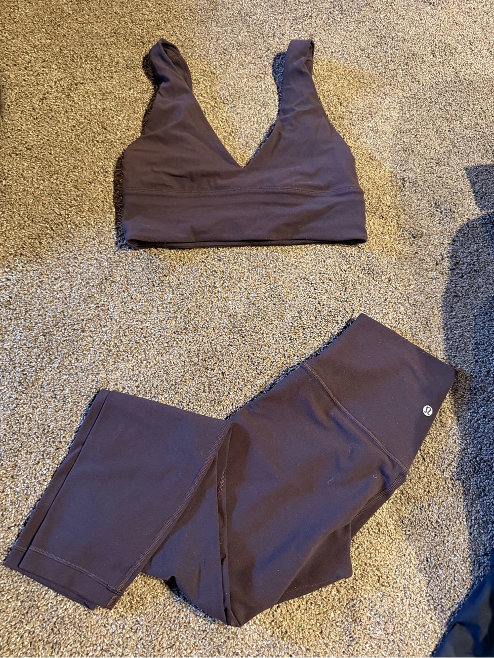 lululemon athletica Brown V-Neck Sports Bra & Leggings Set